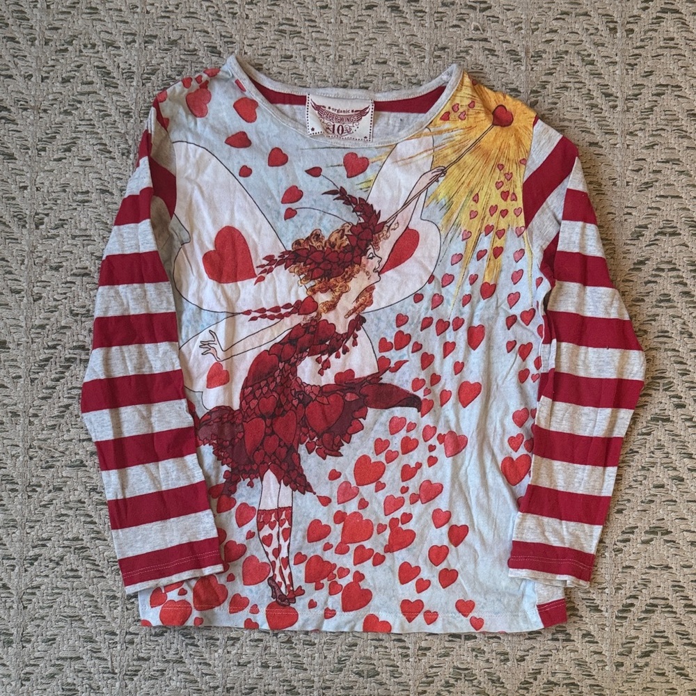 Charming Fairy Heart Long Sleeve Tee Girls size 10